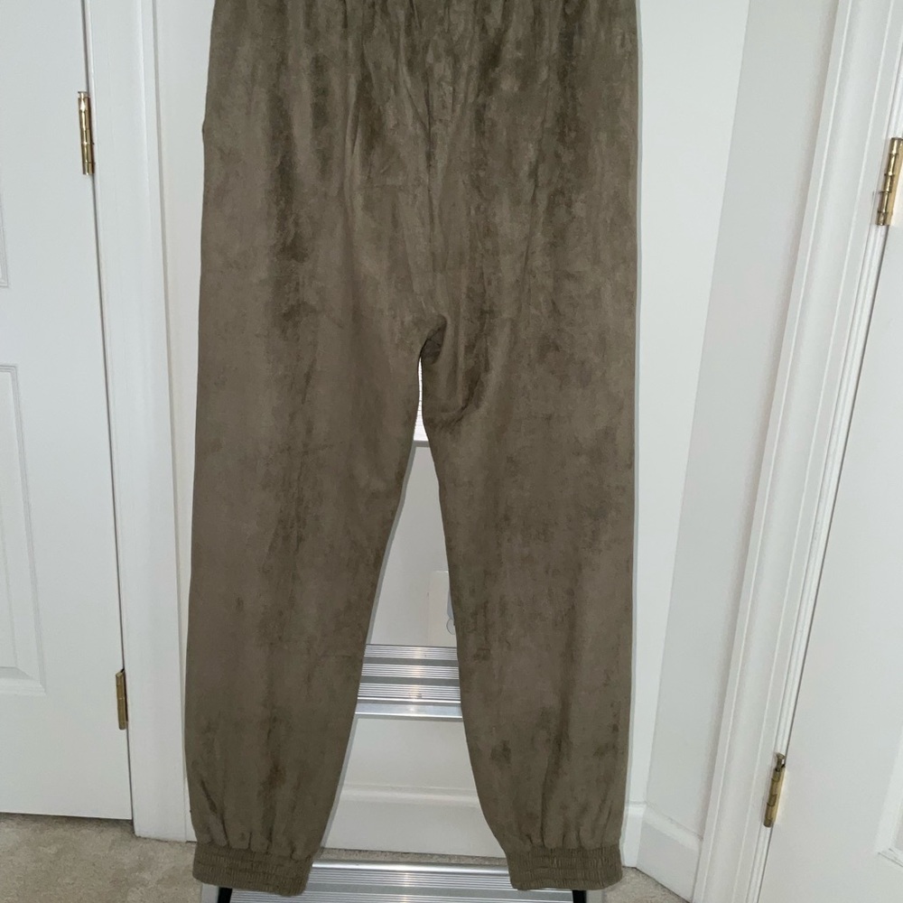 Hem & Thread Soft Suede Cloth Joggers - Picture 2 of 4